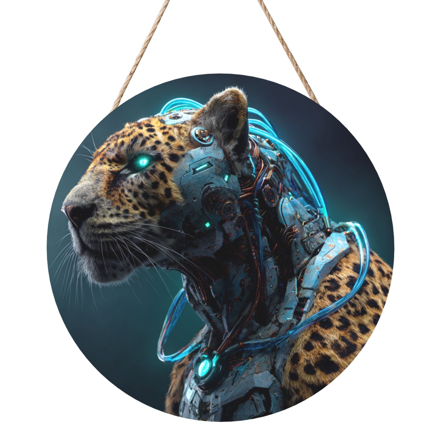 "Cyber Panther" Creative Round Hanging Ornament | Perfect Fusion of Sci-Fi Machinery and Wild Nature