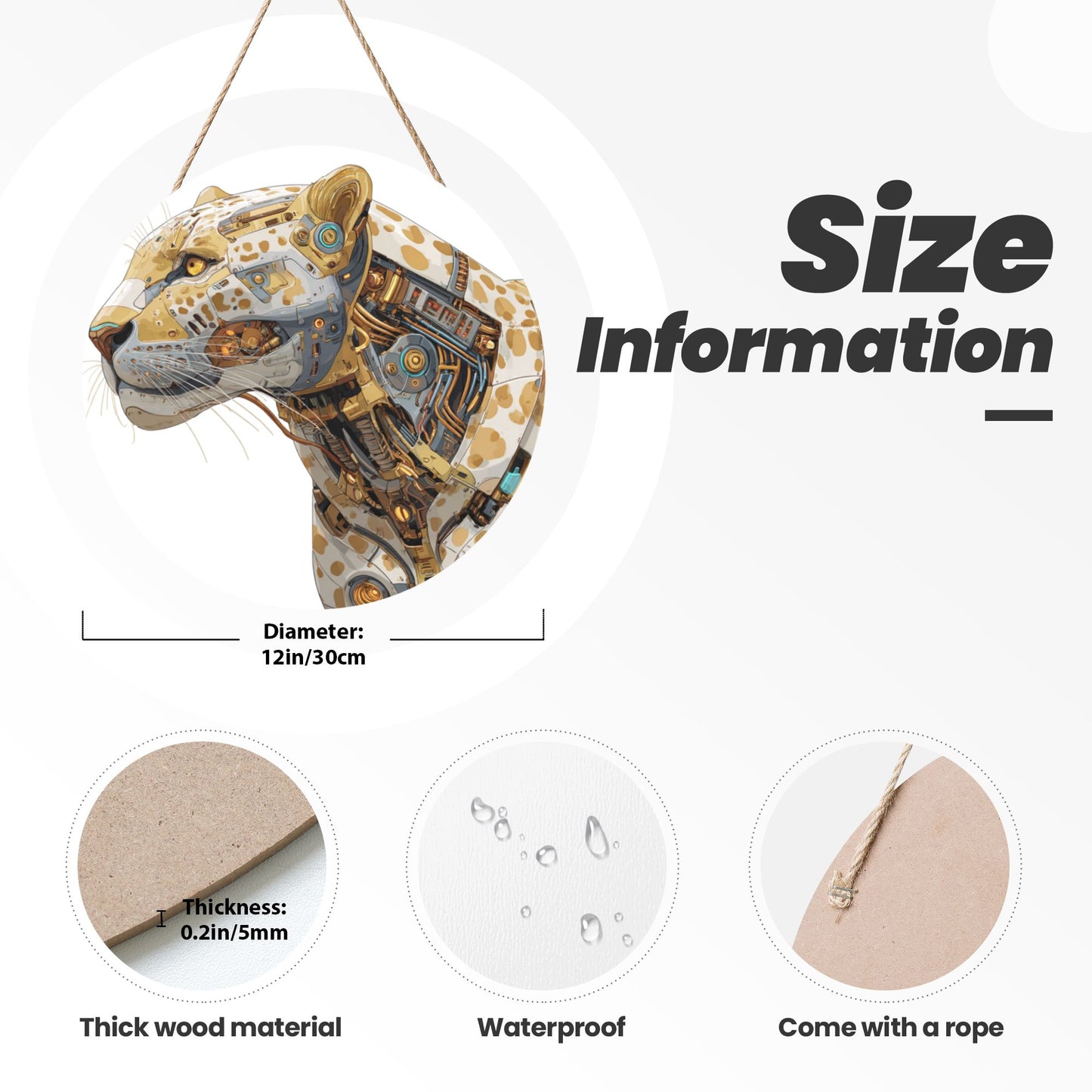 "Mecha Snow Leopard" Creative Hanging Ornament | Cyber Fusion of Wild Nature and Mechanical Aesthetics