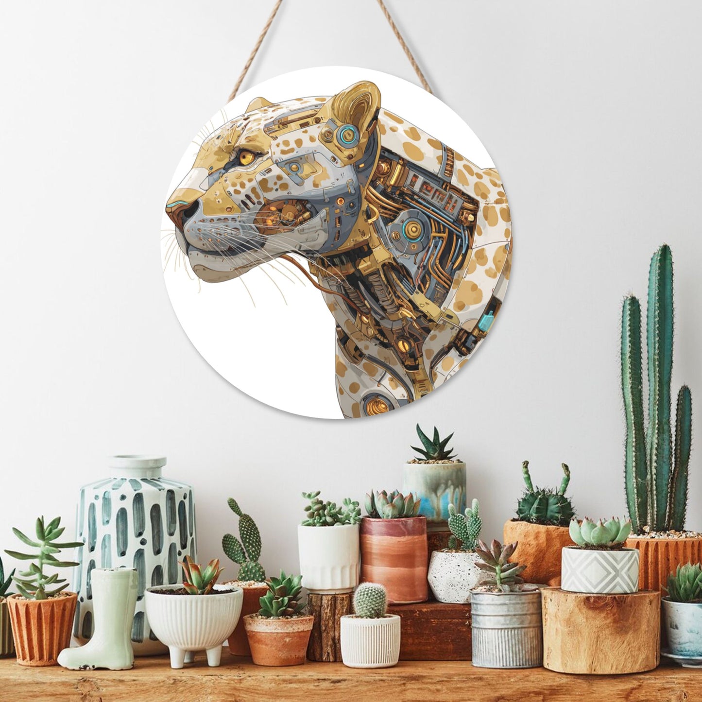 "Mecha Snow Leopard" Creative Hanging Ornament | Cyber Fusion of Wild Nature and Mechanical Aesthetics