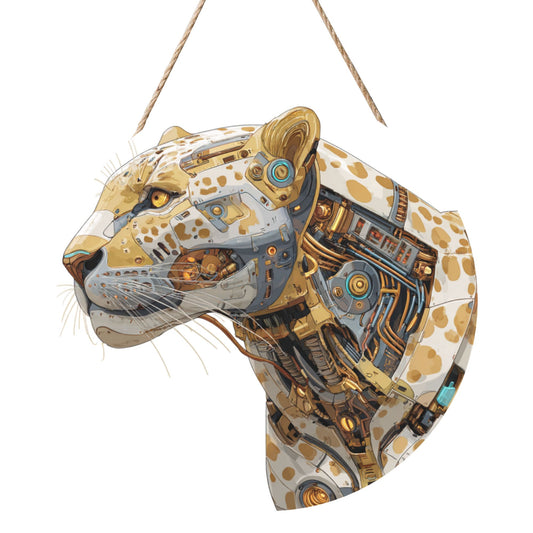 "Mecha Snow Leopard" Creative Hanging Ornament | Cyber Fusion of Wild Nature and Mechanical Aesthetics